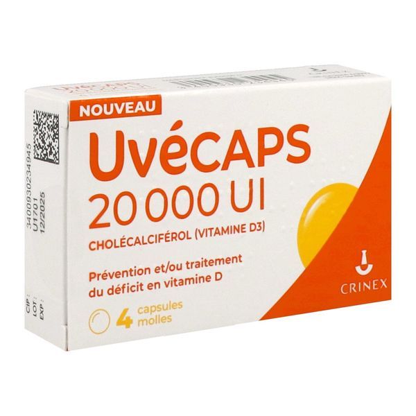 UVECAPS Capsule molle 20 000 UI, boîte 4