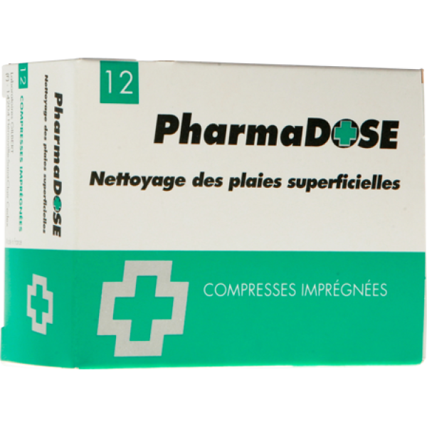 BiseptineCompress Compresses Imprégnées pour Nettoyage des Plaies  Superficielles