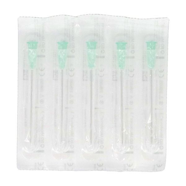 BD MICROLANCE 3 Aiguille hypodermique à usage unique, à biseau normal et paroi normale, G21, 0,8 mm x 50 mm, vert (ref. 301155), unité