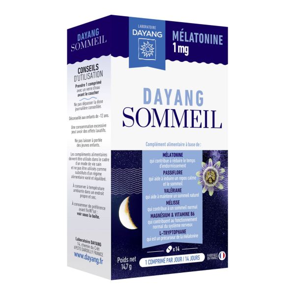 Dayang Sommeil mélatonine 1 mg - 14 comprimés