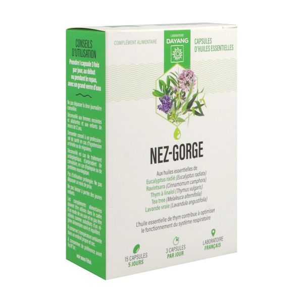 DAYANG CAPSULE NEZ-GORGE Capsule, complément alimentaire à base d'huiles essentielles, bt 15