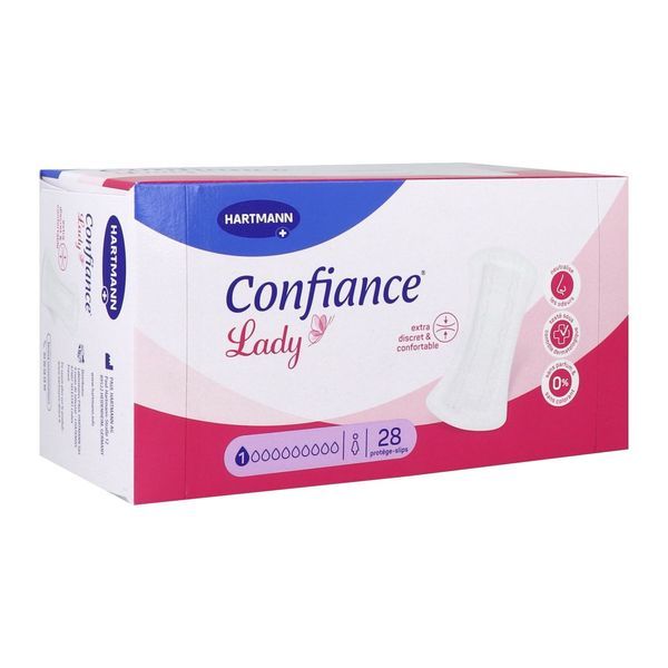 CONFIANCE LADY ABSORPTION 1 G Protège-slip absorbant, ultrafin et adhésif, sac 28