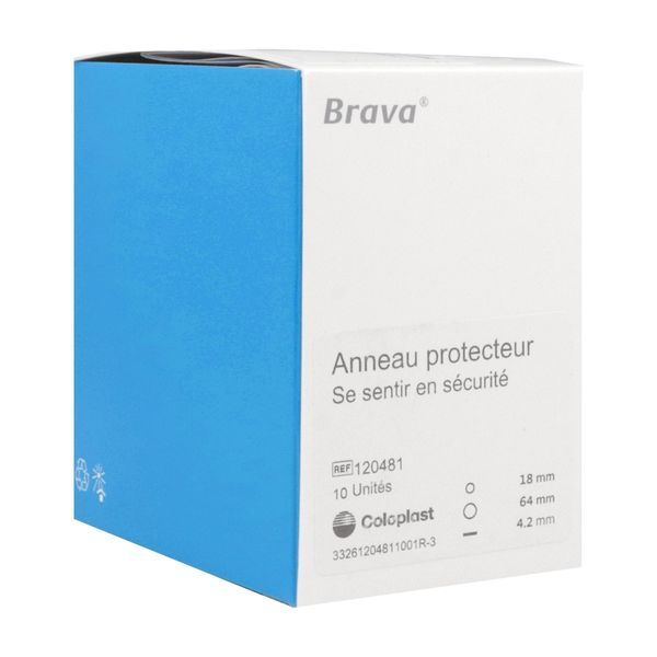 BRAVA ANNEAU PROTECTEUR Anneau protecteur cutané, à usage unique, 18 mm - 64 mm, épaisseur 4,2 mm (ref. 120481), bt 10