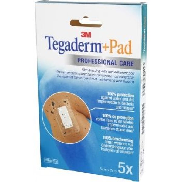 Tegaderm pad pans ste 5x7cm 5