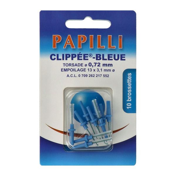 Papilli-Clippee-Bleue Brossette Inter Dentaire A Clippe 1
