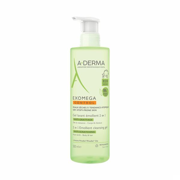 A-Derma Exomega Control Gel Lavant 2 En 1 Flacon 500 Ml 1