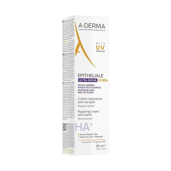 EPITHELIALE ULTRA REPAIR CREME REPARATRICE ANTIMARQUES SPF 50+ Crème réparatrice anti-marques, SPF 50+, tube 100 ml