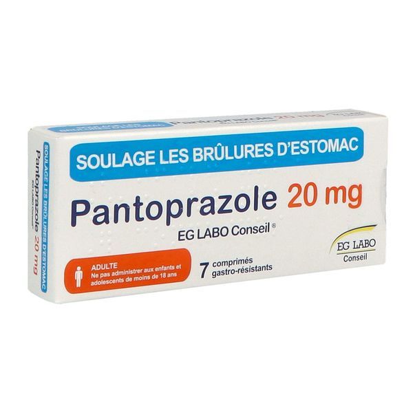 PANTOPRAZOLE EG LABO CONSEIL Comprimé gastrorésistant 20 mg, boîte 7