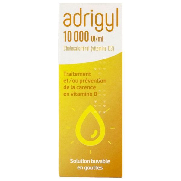 ADRIGYL Solution buvable en gouttes 10 000 UI/ml, boîte 1 flacon 10 ml avec compte-gouttes