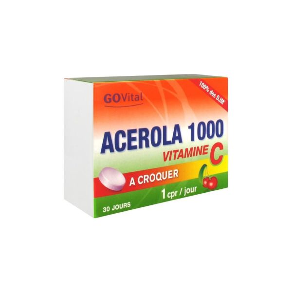 Govital Acérola 1000 Vitamine C 30 Comprimés à Croquer
