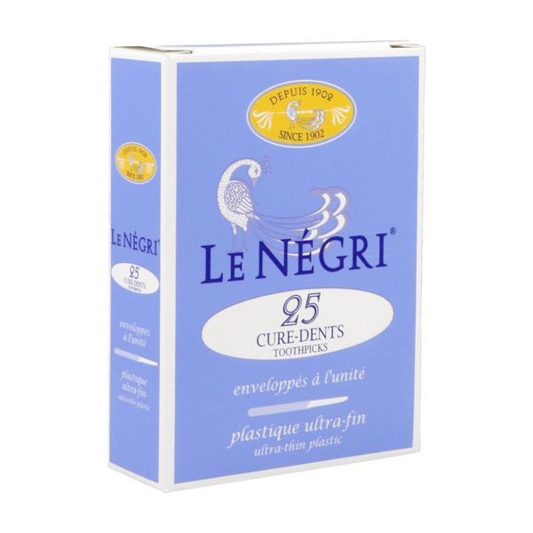 Le negri cure dents en plastique ergonomique ultra fin enveloppes a l' unite - bte/25