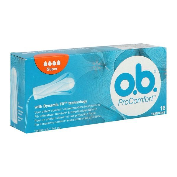 OB PRO COMFORT Tampon périodique à bout arrondi, sans applicateur, super (ref. K803206), bt 16