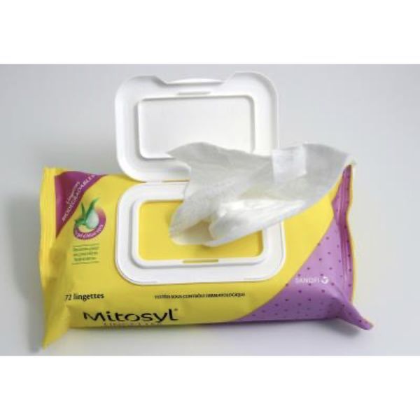 MITOSYL LINGETTES BIODEGRADABLES Lingette imprégnée au gel d'aloe vera, sachet 72