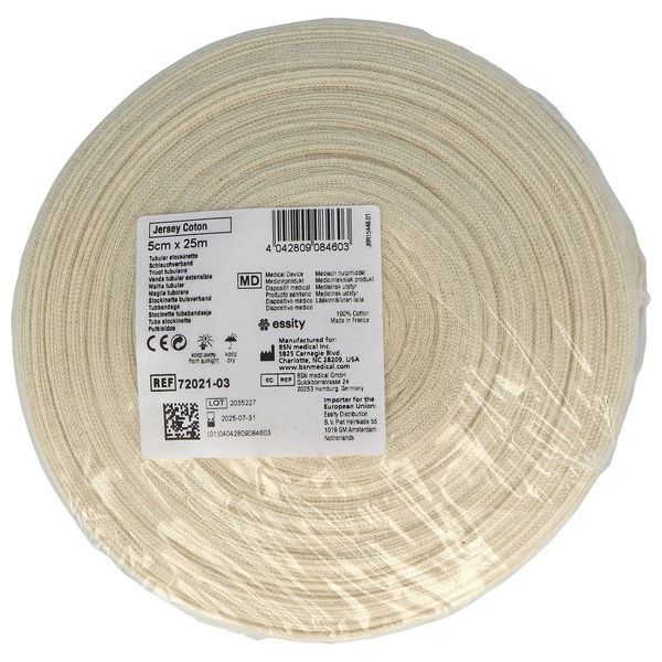 BSN JERSEY Jersey tubulaire en tricot de coton, 25 m x 5 cm (ref. 628105), unité
