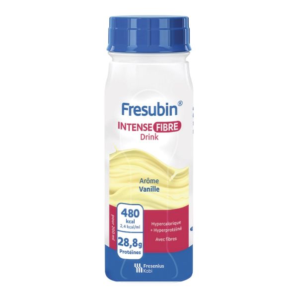 FRESUBIN INTENSE FIBRE DRINK Denrée alimentaire destinée à des fins médicales spéciales, vanille, 200 ml x 4