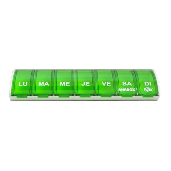 Anabox Pilulier Box7 Vert A 7 Cases Et Couvercles Independants 1