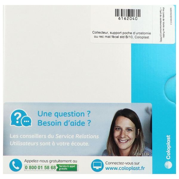 SENSURA MIO CLICK SUPPORT STANDARD Support porte-poche souple, système 2 pièces, 60 mm, découp de 40 mm à 55 mm (ref. 105230), bt 10