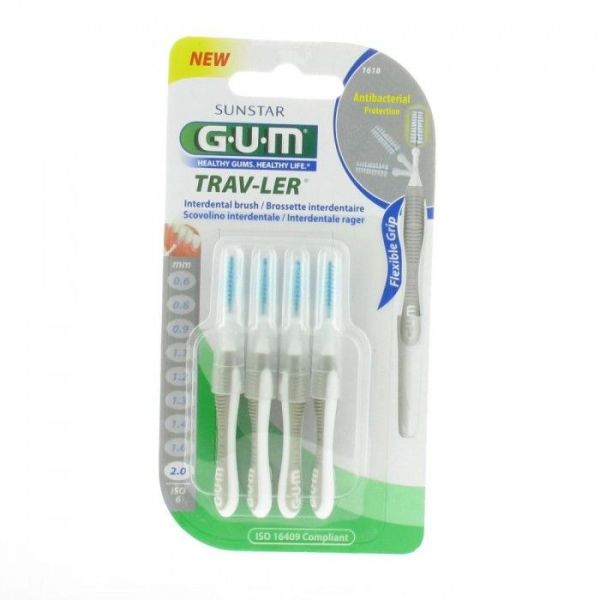 Gum brossettes 1618 trav-ler 4 brossettes de voyage 2 mm