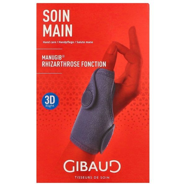 MANUGIB RHIZARTHROSE FONCTION Orthèse de poignet pouce d'immobilisation légère, droit, taille 3, unité