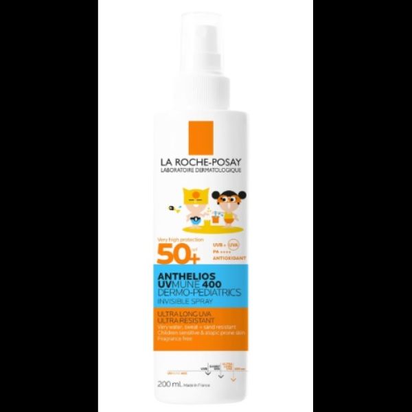 ANTHELIOS UVMUNE 400 DERMO PEDIATRICS SPRAY SOLAIRE SPF 50+ Spray solaire invisible très haute protection, SPF 50+, spray 200 ml
