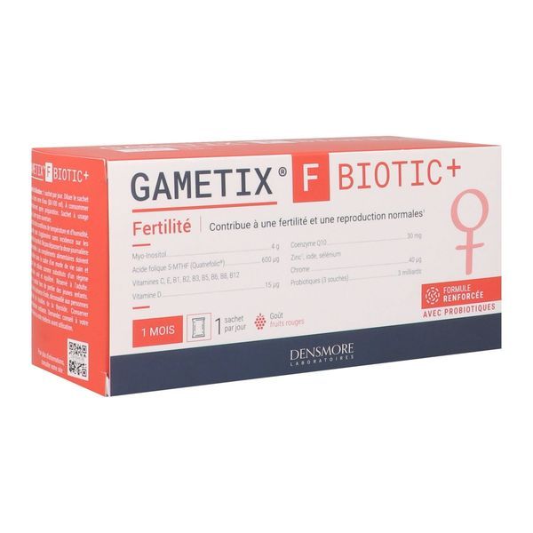 GAMETIX F BIOTIC+ Poudre à diluer, complément alimentaire pour la fertilité chez la femme, bte 30