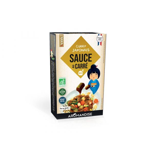 Aromandise Sauce au carre curry Japonais BIO - 10 portions de 90 g