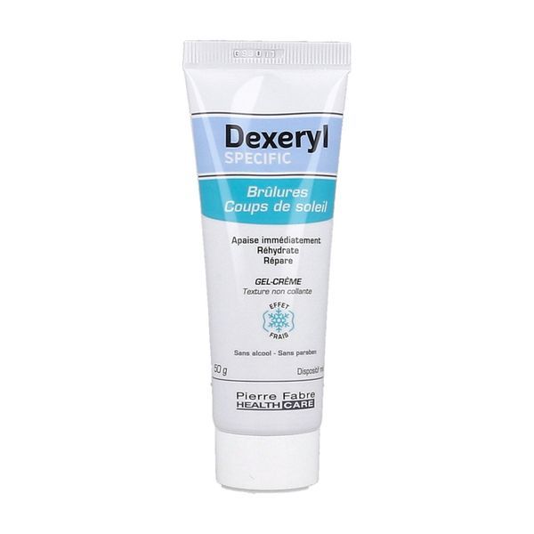 DEXERYL SPECIFIC GEL CREME BRULURES ET COUPS DE SOLEIL Gel crème à effet frais, dispositif médical, tube 50 g