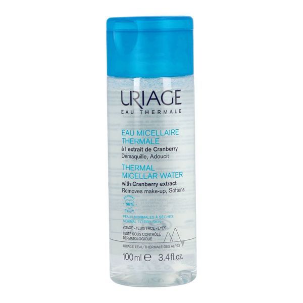 URIAGE EAU MICELLAIRE THERMALE PEAUX NORMALES A SECHES Eau micellaire thermale à l'extrait de cranberry, fl 100 ml