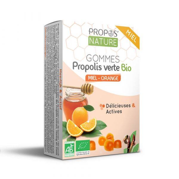 Propos Nature Gommes propolis miel / orange BIO - boîte de 45 g