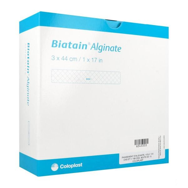 Biatain® Alginate/ Seasorb - Boîte de 10 mèches à base d'alginate et CMC - 44 x 3 cm Référence: 037432