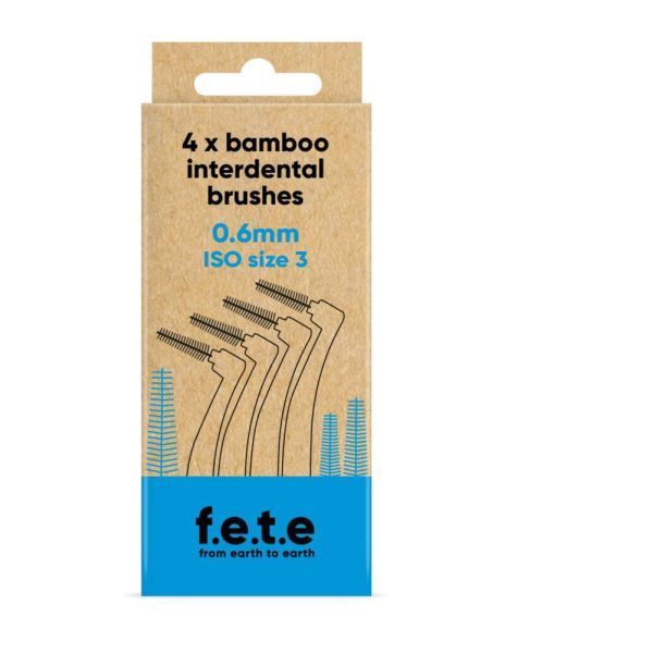 F.E.T.E From Earth To Earth Brosses interdentaires Taille 3, 0.6 mm, Bleu - Boîte de 4
