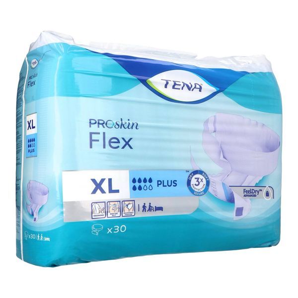 TENA FLEX PROSKIN PLUS Change complet avec ceinture de fixation flexible pour adulte, XL (ref. 723430), sac 30