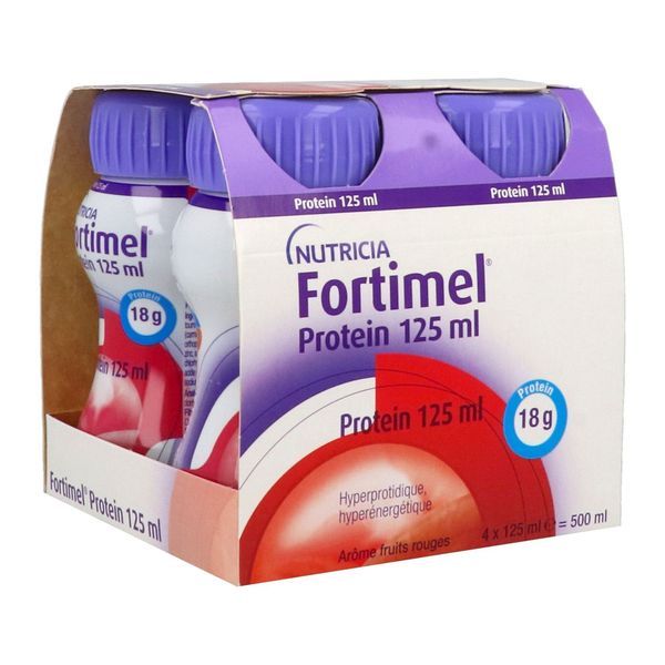 FORTIMEL COMPACT PROTEIN 2.4 KCAL Denrée alimentaire destinée à des fins médicales spéciales, saveur fruits rouges, 125 ml x 4