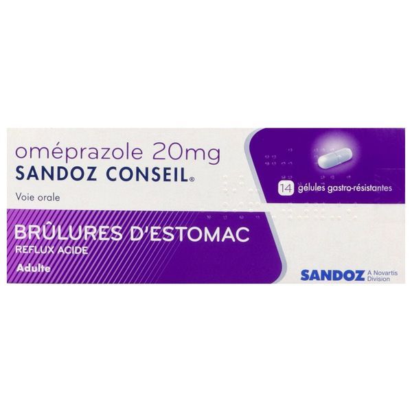 Omeprazole Sandoz Conseil 20 Mg Gelule Gastro-Resistante B/14