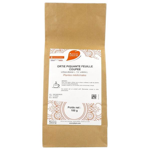 ORTIE PIQUANTE FEUILLE IPHYM Feuille d'ortie piquante, vrac, coupée, sac 100 g
