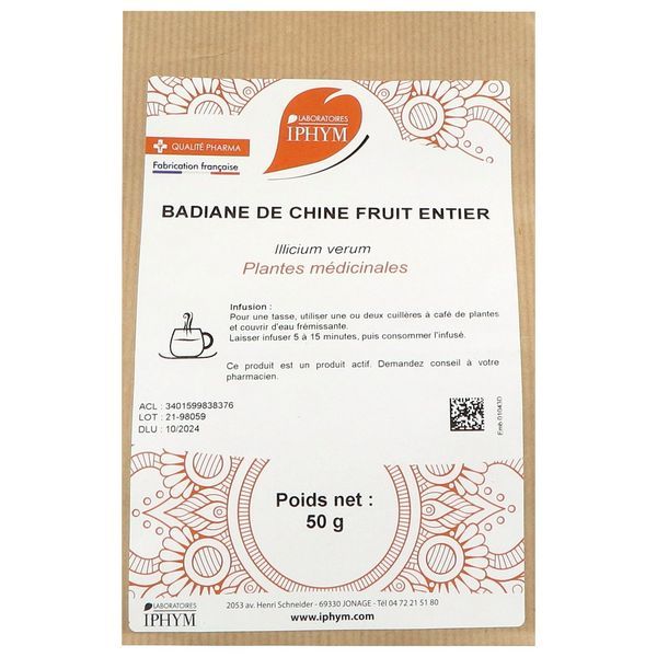 BADIANE DE CHINE IPHYM Fruit de badiane de Chine, vrac, sac 50 g