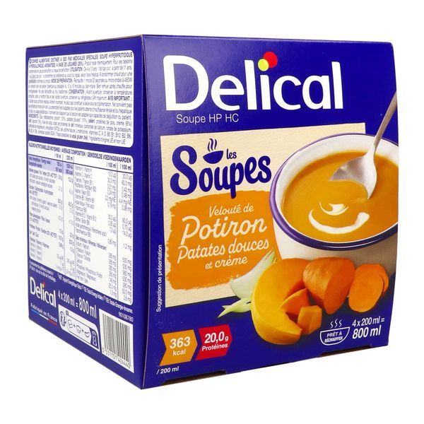 DELICAL LES SOUPES DADFMS, velouté de potiron, 200 ml x 4