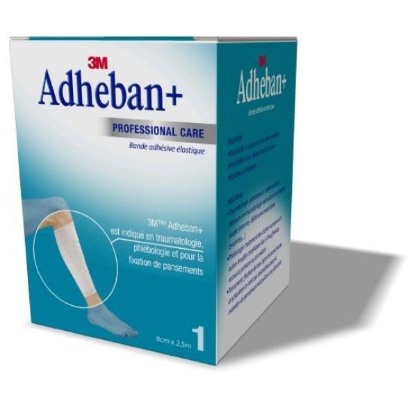 Adhéban  8 cm x 2.5 m Bandes élastiques adhésives