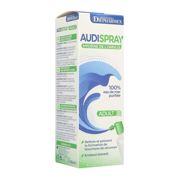 Audispray Adulte Solution Eau De Mer Pour Hygiene Auriculaire Sol Spray Pomp Dos 50 Ml 1