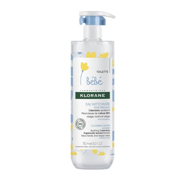 Klorane Eau Nettoyante Sans Rincage - Ref 273043 Flacon 750 Ml 1