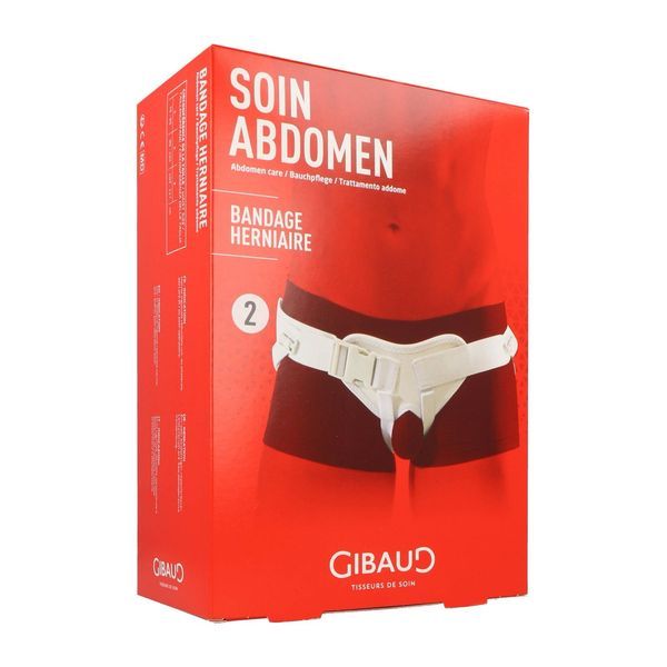 GIBORTHO BANDAGE HERNIAIRE Ceinture bandage herniaire B23N, avec plastron central, taille 2, unité