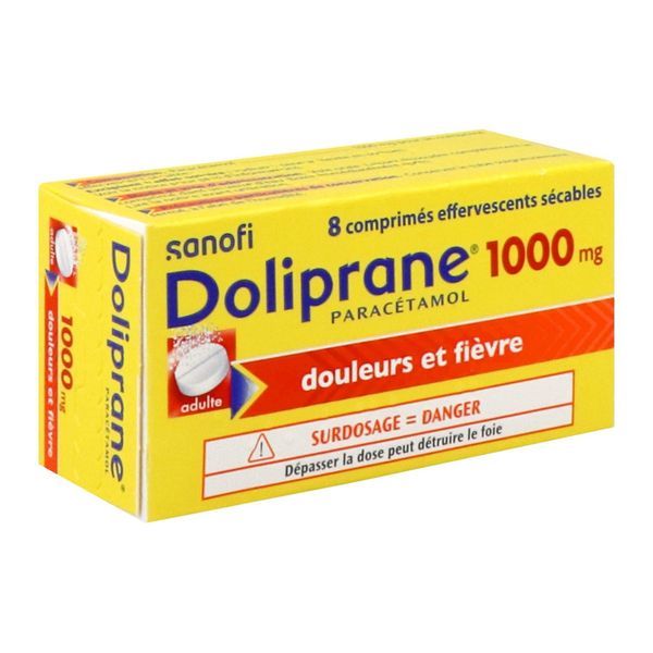 DOLIPRANE Comprimé effervescent sécable 1000 mg, boîte 8