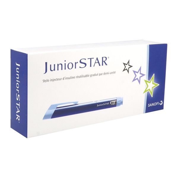 JUNIORSTAR Stylo injecteur d'insuline 0,5 UI pour cartouche 3 ml, 100 UI/ml Sanofi Aventis, bleu, unité