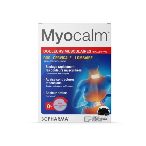 3C Pharma Myocalm, Douleurs musculaires - Boîte de 4 patchs