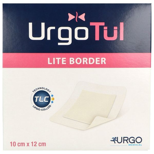 URGOTUL LITE BORDER Pansement absorbant lipido-colloïde extra mince adhésif, 10 cm x 12 cm (ref. 552175), bt 10