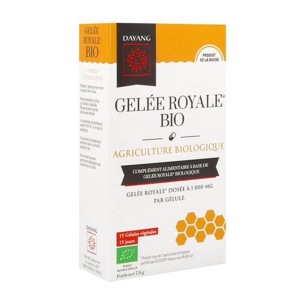 DAYANG PLANTE UNITAIRE BIO GELEE ROYALE Gélule, complément alimentaire à base de gelée royale biologique, bt 15