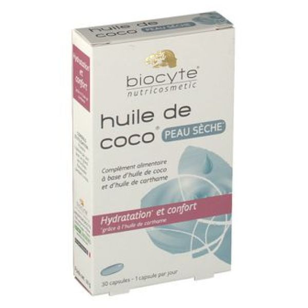 Biocyte Huile de Coco Peau Sèche 30 Capsules