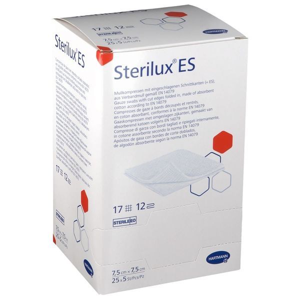 Sterilux Es Cpress Sterile 7,5*7,5Cm(Bte De 25 Blist De 5 Cpress) 125