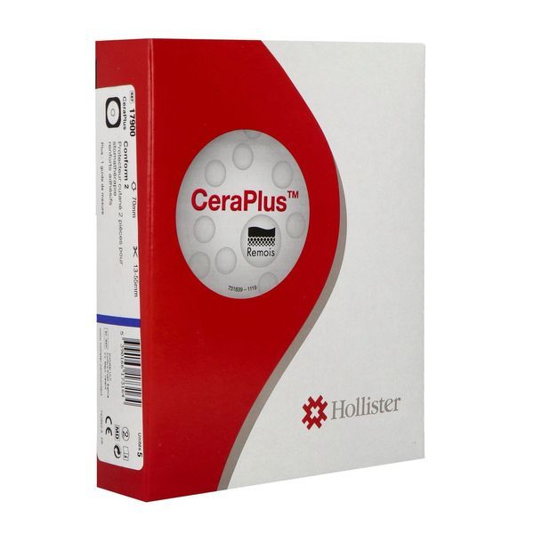 CONFORM 2 SUPPORT CERAPLUS RENFORT ADHESIF PLAN Support porte-poche système 2 pièces, à découper, anneau flottant, diamètre 70 mm (ref. 17900), bt 5